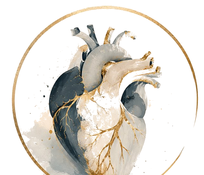 Anatomisches Herz mit Goldadern